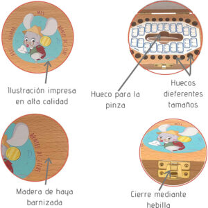 Caja madera guarda dientes